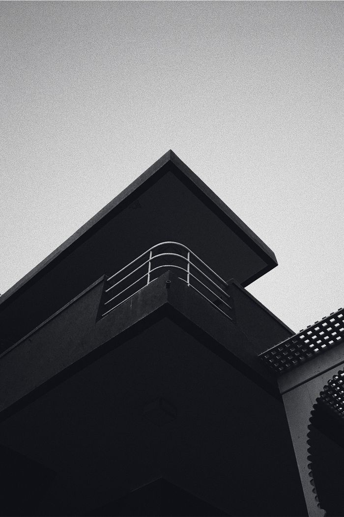Contemporary building facade in Marrakech showcasing modern design elements and angles.
